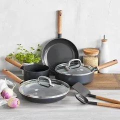 Hudson Healthy Ceramic Nonstick, 8 Piece Cookware Pots and Pans Set, Vintage ...