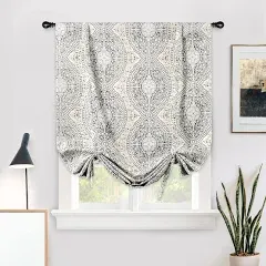 Driftaway Adrianne Damask Floral Pattern Tie Up Curtain