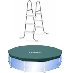 Intex Steel Frame Pool Ladder for 42” Wall Height Pools & 15’ Round Pool Cover