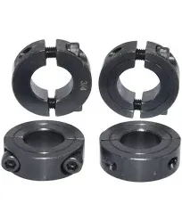 Double Split Shaft Collar 1" Bore Width 1/2 Inch Oxide Set Style Black (4 Pcs)