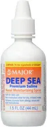 Major Deep Sea Saline Nasal Moisturizing Spray 1.5 oz (Set of 3)