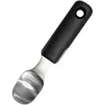 OXO Good Grips Ice Cream Scoop with Thumb Lever Black Handle Stainless Scoop