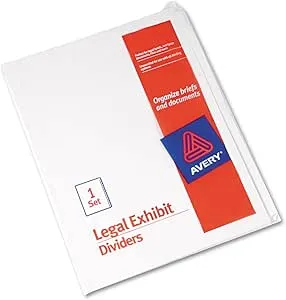 Avery Blank Tab Legal Exhibit Index Divider Set