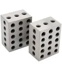 2-3-4 Blocks Set Matched Pair 23 Holes .0003&#034; Squareness Hardened Steel Setup Bl