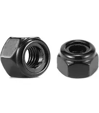 5/16-18 Nylon Insert Hex Lock Nuts 50Pcs 304 Stainless Steel Locknuts, Hex Drive, Bright Finish, Black Oxide by SG TZH