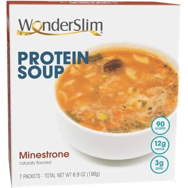 Protein Soup, Minestrone Soup, 90 Calories, 12g Protein, Low Sugar (7ct)