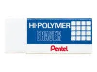 Pentel Super Hi-Polymer Eraser, Large, Nonabrasive, White (PENZEH10)