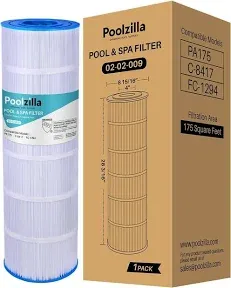 Poolzilla 1 Pack Pool Filter Replacement Cartridge for PLF175A, Filbur FC-1294, Hayward C1750, CX1750RE, PA175, Unicel C-8417, Waterway PCCF-175,