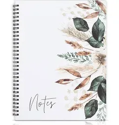 Aesthetic Spiral Notebook Journal For Women - Cute Dried Floral 10.5&#034; x 8.5&#034; 