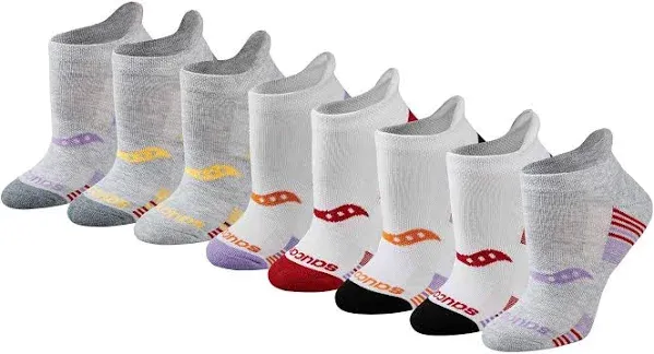 Saucony Women's RunDry Performance Heel Tab Athletic Socks, Available in S-L (8, 16, 24 Pairs)