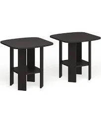 Furinno 2-11180EX Simple Design End Table Set of Two, Espresso