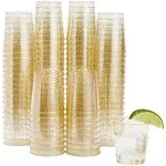 Juvale 100 Pack Gold Glitter Shot Glasses