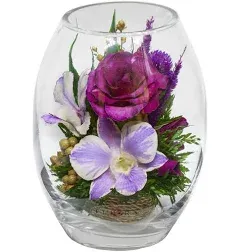 Fiora Flower Orchids and Roses in a Vase