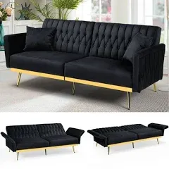 Acmease 70 Velvet Futon Sofa Bed