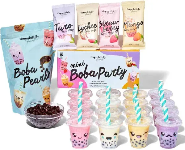 Thoughtfully Gourmet, Mini Boba Party Set, Makes 16 Tasting Portions of Bubble Tea - One Size