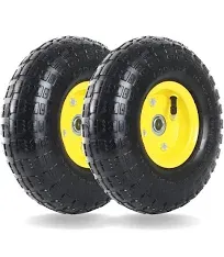 AR-(2 Pack) 4.10/3.50-4 Tire and Wheel, Pneumatic Tires 10-Inch Wheel with 5/...