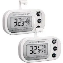 Digital Frigerator Thermometer 2 Pack, Waterproof Fridge and Freezer Thermometer