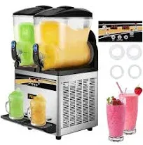 VEVOR Margarita Machine 15Lx2 Tank Commercial Slushy Machine Slushie Machine 1000W Commercial Margarita Maker Smoothie Frozen Drink Maker