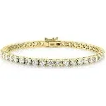 18k Gold Plated Silver Tennis Bracelet with CZ Crystals