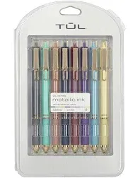 Tul Limited Edition Metallic Brights Retractable Gel Pens Medium Point 0.8 mm Assorted Barrel Colors