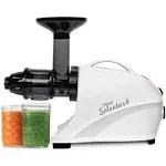 Tribest Solostar SS-4200-B Horizontal Slow Masticating Juicer, Single Auger Cold Press Juicer & Juice Extractor, White