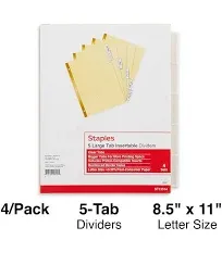 Staples Big Tab Blank Paper Dividers