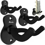 Guitar Wall Mount Hanger 4-Park, Moodve Guitar-Shaped Metal Guitar Hook, Black G