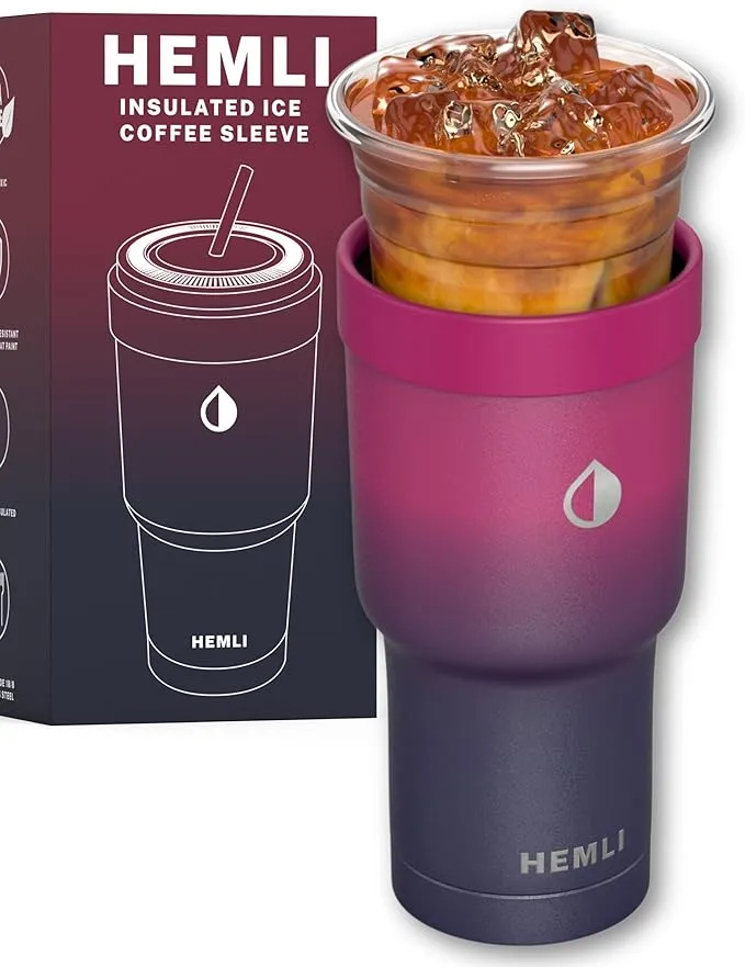 Universal Ice Coffee Sleeve Insulator - Insulated Iced Coffee Holder To Go, Insulated Cup Holder for Starbucks Dunkin Donuts McDonalds, Reusable Coffee Sleeve