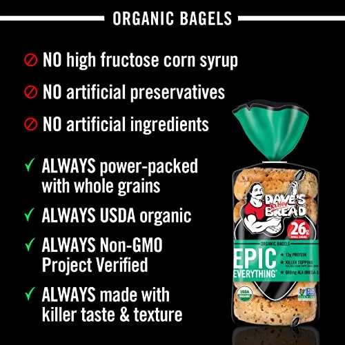 Organic Bagels Epic Everything 16.75 oz (5 ct)