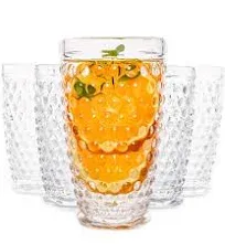 Glassware Old Fashioned Iced Beverage Drinking Glasses Set Of 6, 13 oz Premium 