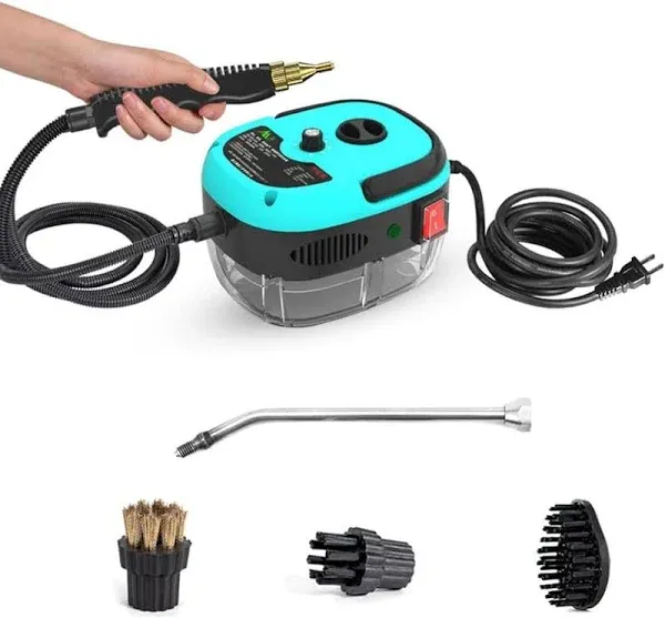 2500W Portable Handheld Steam Cleaner High Temperature Pressurized Steam Cleaning Machine with Brush Heads and Gloves for Kitchen Furniture Bathroom Car