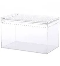 NANEEZOO Magnetic Acrylic Enclosure, 10x6x6 Inch Tall Long Case Reptile Habitat Terrarium cage for Terrestrial Arboreal Tarantula Scorpion Sling Isopods Lizards Invertebrates Insect Mantis