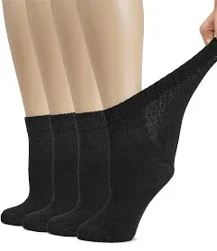 Women's Cotton Diabetic Ankle Socks for Daily Comfort, 4 Pairs