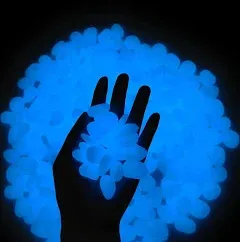  Glow in The Dark Pebbles for Outdoor Decor, Garden Lawn 0.7-0.9 inch 200 Blue