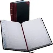 Boorum Account Ledger Book, Black/Red, 500 Pages, 14 1/8 x 8 5/8 (BOR9500R)