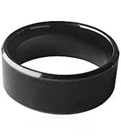 Waterproof Ceramic NFC Ring, NFC Forum Type 2 215 496 Bytes Chip Universal for Mobile Phone, All-Round Sensing Technology Wearable Smart Ring, Wide Surface Fasion Ring(7#)