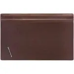 Dacasso Leather Top-Rail Desk Pad - Rectangular - 38" Width - Top Grain Leather, Leatherette - Chocolate Brown