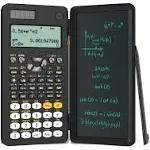 Upgraded 991ES Plus Desktop Scientific Calculator, ROATEE CalcNote Multiview 4-Line Display with Erasable LCD Writing Tablet, Solar Battery Power with Notepad for School and Business