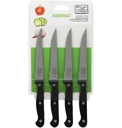 Chicago Cutlery Essentials Steak Knife Set 4.5&#034; High Carbon Black Polymer 01393