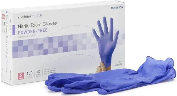 McKesson Nitrile Gloves, Blue, Box of 100 (S, M, L, XL)