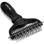 Maxpower Planet Dog Brush - Double Sided Deshedding Dematting Tool - Undercoat Rake Dog Cat Brush Dog Brushes Shedding Hair - Dog Grooming Brush Long