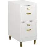 Target Marketing Systems Dixie Mid Century Modern 2-Drawer Home Office Filing Cabinet, White