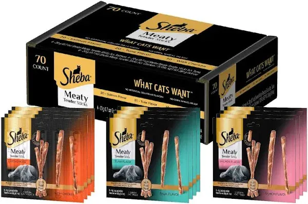 Treats Meaty Sticks Variety Pack, 70 Count