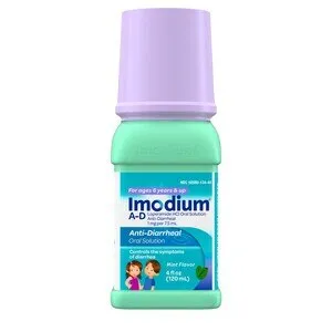 Imodium A-D Children's Liquid Anti-Diarrheal Medicine with Loperamide Hydrochloride for Diarrhea Symptom Treatment & Control for Kids, Mint Flavor, 4 fl. oz