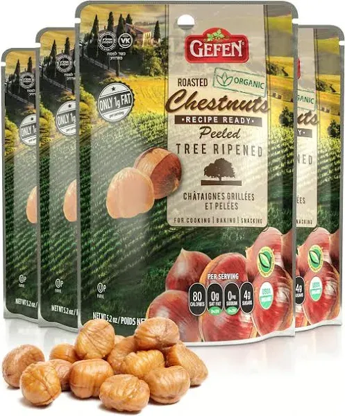 Gefen Whole Chestnuts, Roasted & Peeled , 5.2 oz, 3 pk