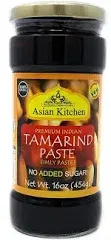 Asian Kitchen Tamarind Paste Puree (Imli) 16oz (1lb) 454g Glass Jar, Gluten Free, No Added Sugar ~ All Natural | Vegan | Non-GMO | No Colors | Indian