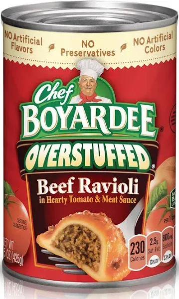 Chef Boyardee Overstuffed Beef Ravioli, 15 Oz (Pack of 4)