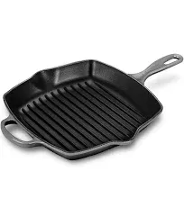 Le Creuset Enameled Cast Iron Signature Square Skillet Grill Blue