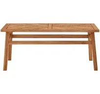 Outdoor Patio Coffee Table Acacia Wood Weather Resistant Rectangle Legs Brown