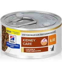 Hill&#039;s k/d Vegetable &amp; Tuna Stew Wet Cat Food 24/2.9 oz